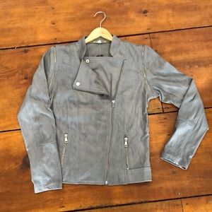 Faux Suede Motorcycle Jacket